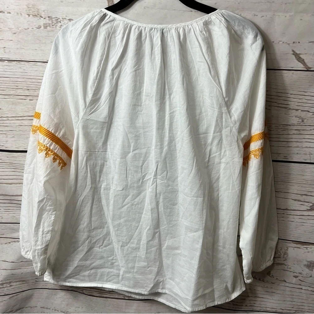 Nwt J. Crew Raglan Cotton Popover Embroidered Top